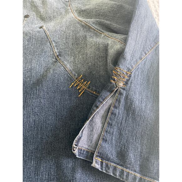 Just Blu Jeans Ombré Unique Detailed Denim Jacket Blazer Sz 32W - Picture 4 of 10